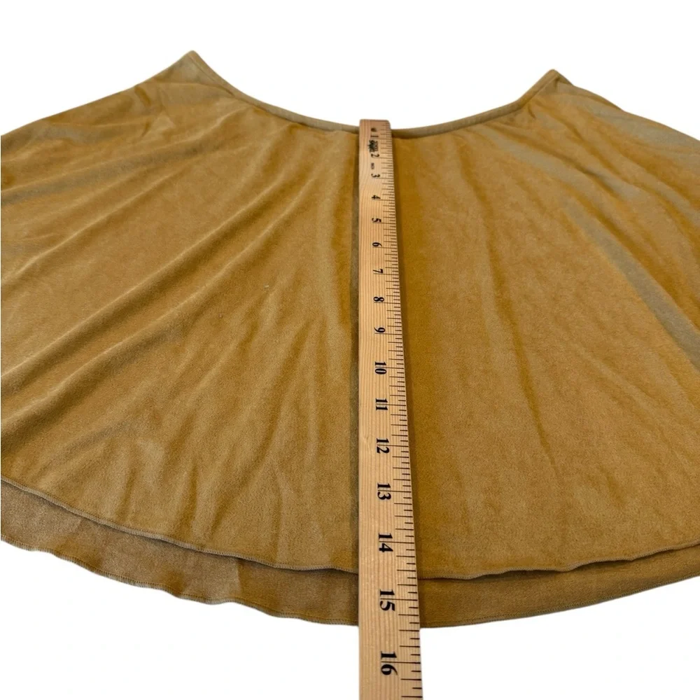 WeWoreWhat Faux Suede Flounce Skater Skirt XXL Camel Mini A-Line NWT Festival